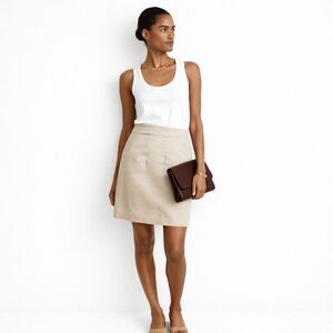 Banana Republic Beige Cotton Blend Pencil Skirt | Sz. 0 | EUC